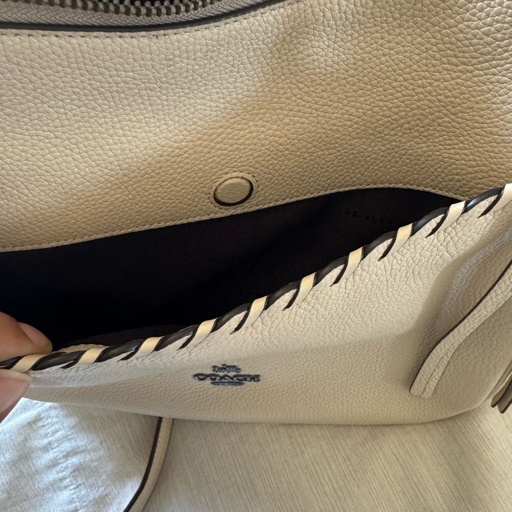 Coach Cream Whipstitch Shoulder Bag - Picture 6 of 10